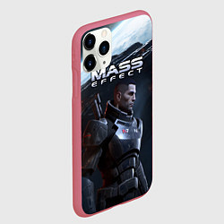 Чехол iPhone 11 Pro матовый Mass Effect game, цвет: 3D-малиновый — фото 2