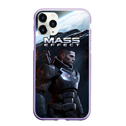 Чехол iPhone 11 Pro матовый Mass Effect game, цвет: 3D-светло-сиреневый