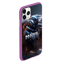 Чехол iPhone 11 Pro матовый Mass Effect game space, цвет: 3D-фиолетовый — фото 2