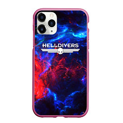 Чехол iPhone 11 Pro матовый Helldivers: Space Logo, цвет: 3D-малиновый