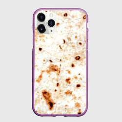 Чехол iPhone 11 Pro матовый Текстура светлого лаваша, цвет: 3D-фиолетовый