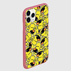 Чехол iPhone 11 Pro матовый Уточки в очках, цвет: 3D-малиновый — фото 2