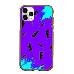 Чехол iPhone 11 Pro матовый Fortnite neon steel colors epic, цвет: 3D-коричневый