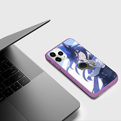 Чехол iPhone 11 Pro матовый Genshin Impact Клоринда Gun, цвет: 3D-фиолетовый — фото 2