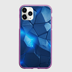 Чехол iPhone 11 Pro матовый Синие ледяные плиты с разломом, цвет: 3D-фиолетовый