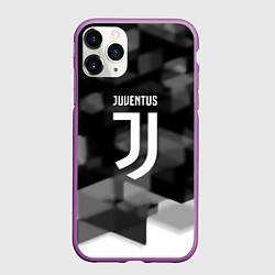 Чехол iPhone 11 Pro матовый Juventus geometry fc, цвет: 3D-фиолетовый