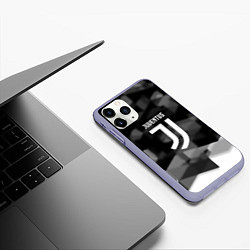 Чехол iPhone 11 Pro матовый Juventus geometry fc, цвет: 3D-светло-сиреневый — фото 2