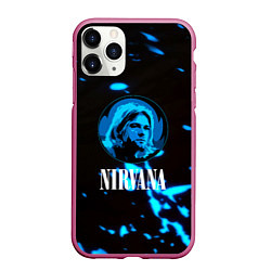 Чехол iPhone 11 Pro матовый Nirvana рок бенд краски, цвет: 3D-малиновый