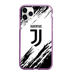 Чехол iPhone 11 Pro матовый Juventus краски, цвет: 3D-фиолетовый