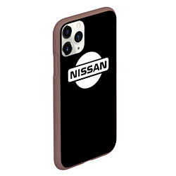 Чехол iPhone 11 Pro матовый Nissan logo white, цвет: 3D-коричневый — фото 2