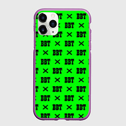 Чехол iPhone 11 Pro матовый BBT logo green steel, цвет: 3D-фиолетовый