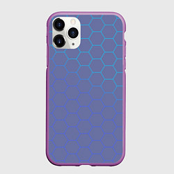 Чехол iPhone 11 Pro матовый Шестигранники индиго, цвет: 3D-фиолетовый