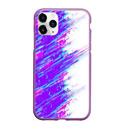 Чехол iPhone 11 Pro матовый Neon glitch, цвет: 3D-фиолетовый