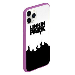 Чехол iPhone 11 Pro матовый Linkin park rock fire, цвет: 3D-фиолетовый — фото 2