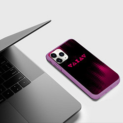 Чехол iPhone 11 Pro матовый Ведьмак лого магия, цвет: 3D-фиолетовый — фото 2