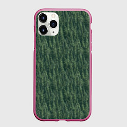 Чехол iPhone 11 Pro матовый Зеленые клубы шерсти, цвет: 3D-малиновый