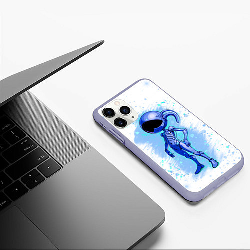 Чехол iPhone 11 Pro матовый Инопланетянин среди звезд - An alien among the sta / 3D-Светло-сиреневый – фото 3