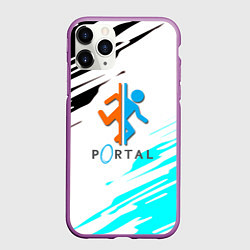 Чехол iPhone 11 Pro матовый Portal краски текстура гейм, цвет: 3D-фиолетовый