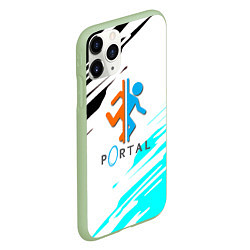 Чехол iPhone 11 Pro матовый Portal краски текстура гейм, цвет: 3D-салатовый — фото 2