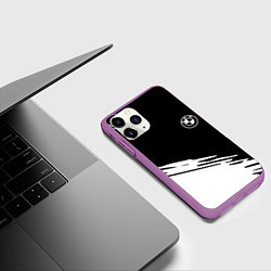 Чехол iPhone 11 Pro матовый BMW краски спорт текстура, цвет: 3D-фиолетовый — фото 2