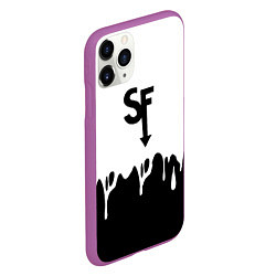 Чехол iPhone 11 Pro матовый Sally face разводы красок блэк, цвет: 3D-фиолетовый — фото 2