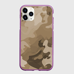 Чехол iPhone 11 Pro матовый Камуфляж сепия, цвет: 3D-фиолетовый