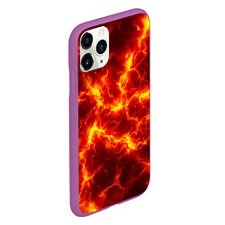 Чехол iPhone 11 Pro матовый Текстура огня, цвет: 3D-фиолетовый — фото 2