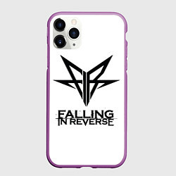 Чехол iPhone 11 Pro матовый Falling in Reverse band logo, цвет: 3D-фиолетовый