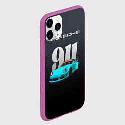 Чехол iPhone 11 Pro матовый Porsche 911 спортивный автомобиль, цвет: 3D-фиолетовый — фото 2