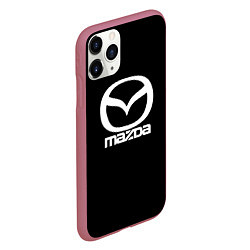 Чехол iPhone 11 Pro матовый Mazda logo white, цвет: 3D-малиновый — фото 2