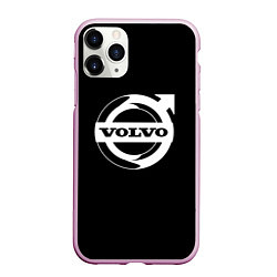 Чехол iPhone 11 Pro матовый Volvo white logo, цвет: 3D-розовый