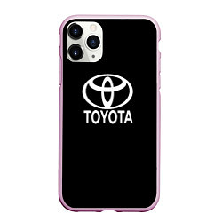 Чехол iPhone 11 Pro матовый Toyota white logo, цвет: 3D-розовый