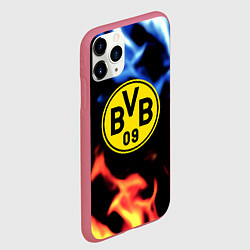 Чехол iPhone 11 Pro матовый Borussia fire storm steel, цвет: 3D-малиновый — фото 2