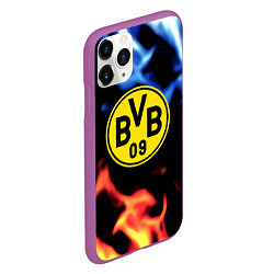 Чехол iPhone 11 Pro матовый Borussia fire storm steel, цвет: 3D-фиолетовый — фото 2