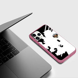 Чехол iPhone 11 Pro матовый Имперская Россия спортивный стиль, цвет: 3D-малиновый — фото 2