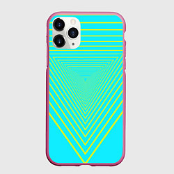 Чехол iPhone 11 Pro матовый Треугольники уходящие в даль, цвет: 3D-малиновый