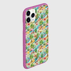 Чехол iPhone 11 Pro матовый Летнее настроение паттерн, цвет: 3D-фиолетовый — фото 2