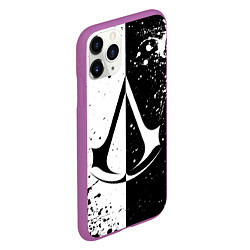 Чехол iPhone 11 Pro матовый Assasins Creed - black and white, цвет: 3D-фиолетовый — фото 2