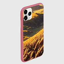 Чехол iPhone 11 Pro матовый Пшеничное поле - аниме, цвет: 3D-малиновый — фото 2