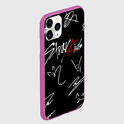Чехол iPhone 11 Pro матовый Stray kids автографы лого, цвет: 3D-фиолетовый — фото 2
