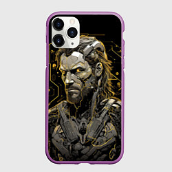 Чехол iPhone 11 Pro матовый Venom Snake cyber Metal gear game, цвет: 3D-фиолетовый