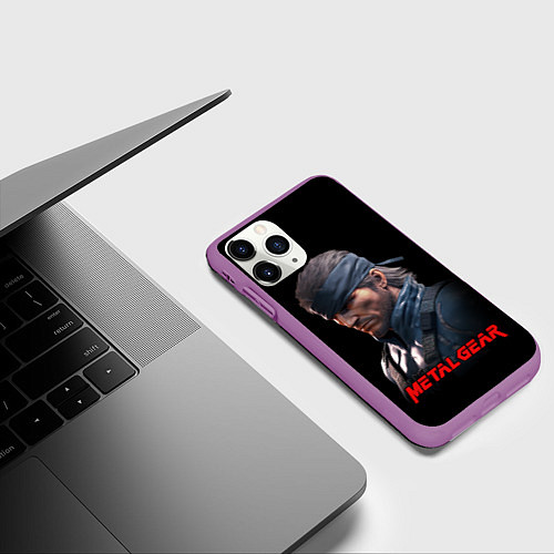 Чехол iPhone 11 Pro матовый Веном Снейк из игры Metal gear / 3D-Фиолетовый – фото 3