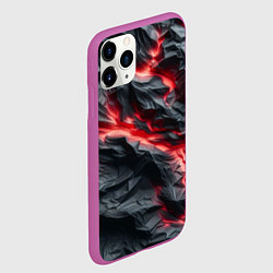 Чехол iPhone 11 Pro матовый Раскаленная лава на горных камнях, цвет: 3D-фиолетовый — фото 2