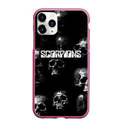 Чехол iPhone 11 Pro матовый Scorpions logo rock group, цвет: 3D-малиновый