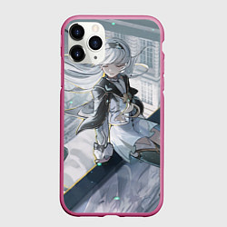 Чехол iPhone 11 Pro матовый Honkai Star Rail Firefly smile, цвет: 3D-малиновый