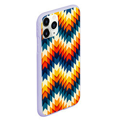Чехол iPhone 11 Pro матовый Этнический орнамент афро, цвет: 3D-светло-сиреневый — фото 2
