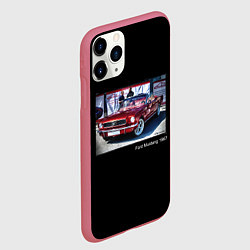 Чехол iPhone 11 Pro матовый Ford Mustang кабриолет модель 1967 года, цвет: 3D-малиновый — фото 2
