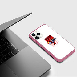 Чехол iPhone 11 Pro матовый Робот из Евангелиона, цвет: 3D-малиновый — фото 2