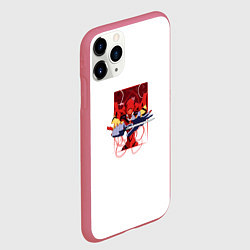 Чехол iPhone 11 Pro матовый Робот из Евангелиона, цвет: 3D-малиновый — фото 2