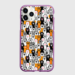 Чехол iPhone 11 Pro матовый Кошачьи лапы, цвет: 3D-фиолетовый